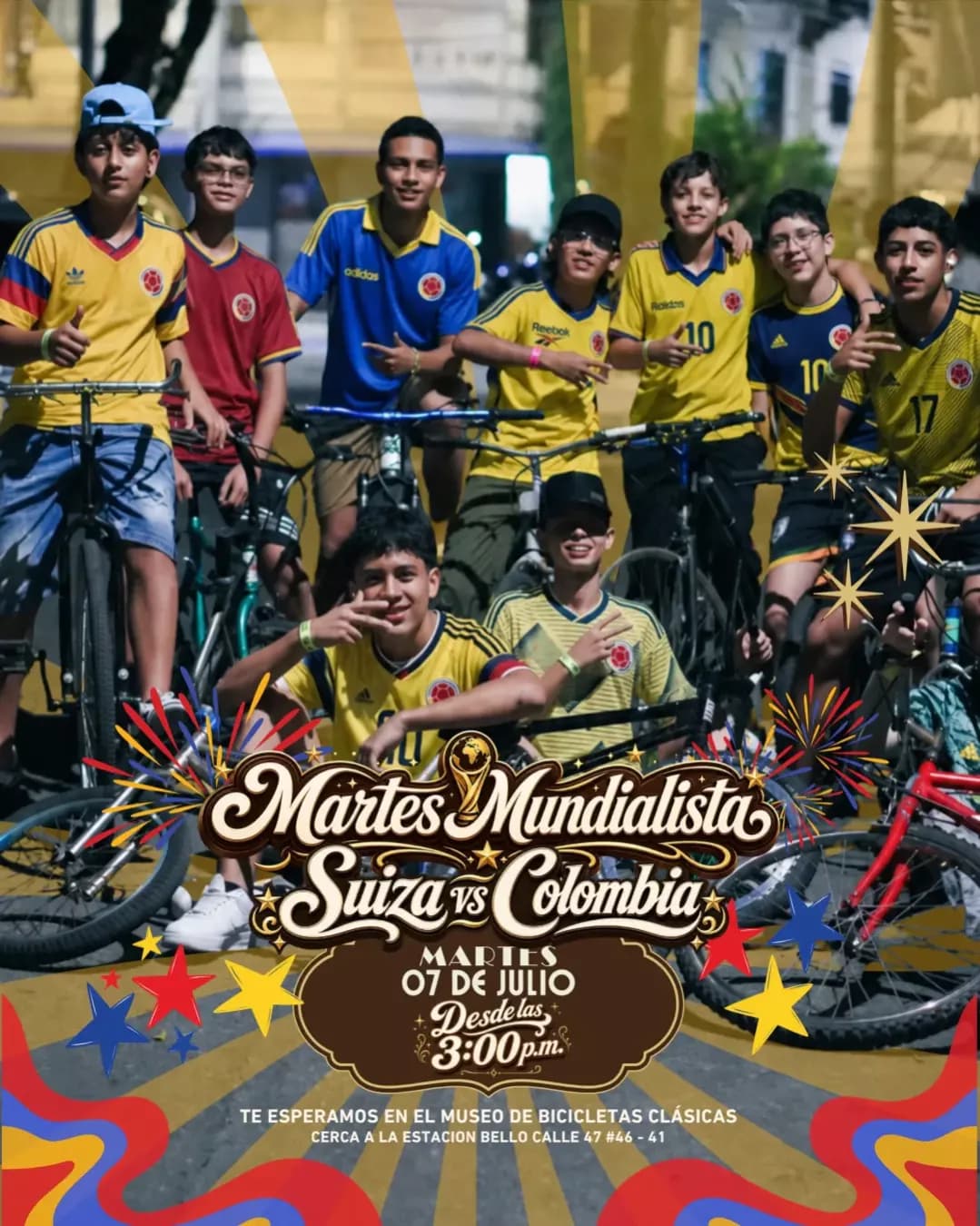 Martes de Biciclásicas: fútbol y rodada nocturna en Bello