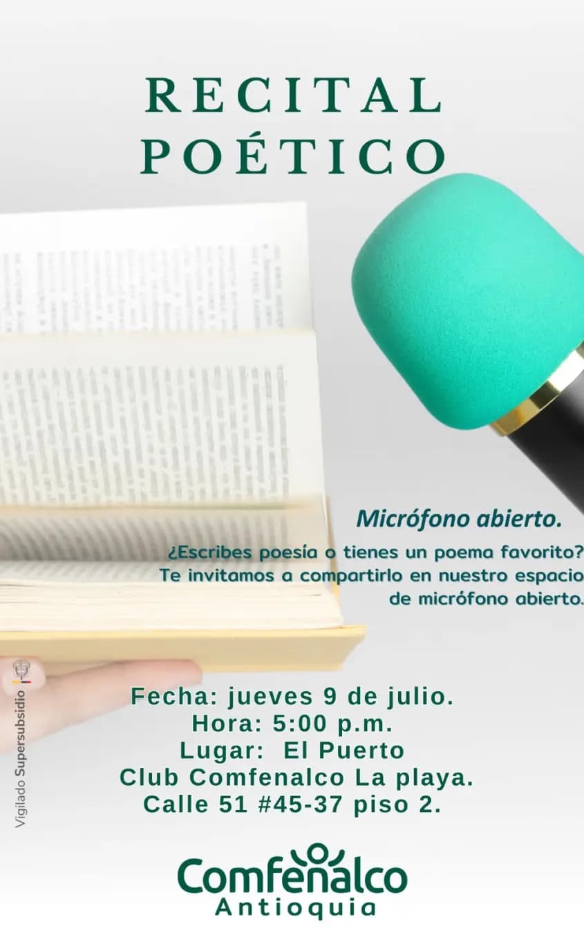 Recital Poético con micrófono abierto